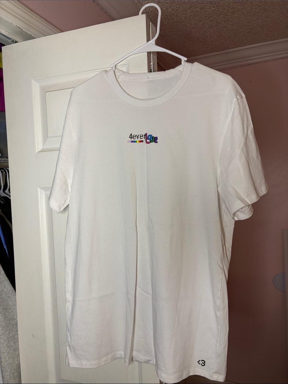lululemon athletica White Short-Sleeve Tee with Rainbow '4ever love' Graphic
